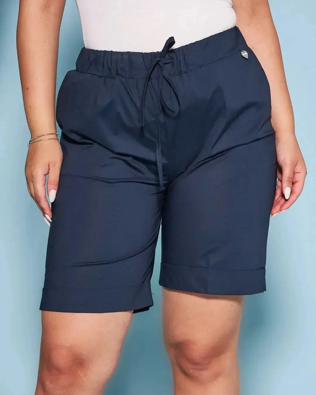 Bermuda in cotone con coulisse laccio - Image 2