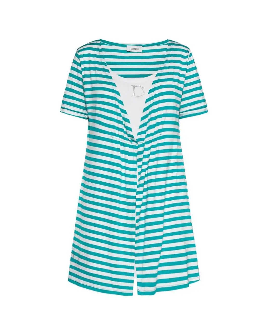 Finto twinset righe VERDE ACQUA