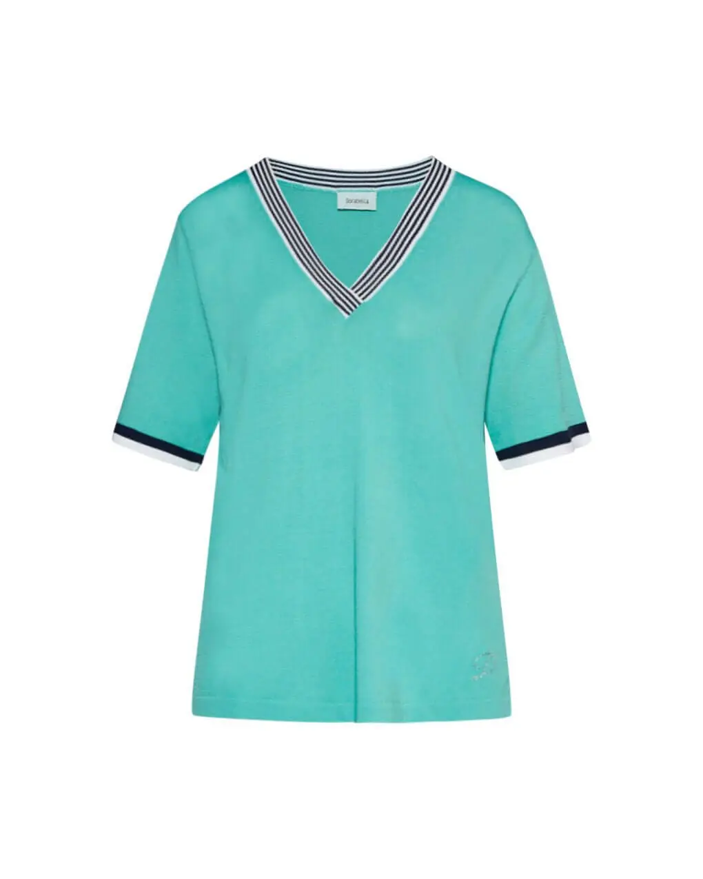 Maglia in viscosa con scollo a V VERDE