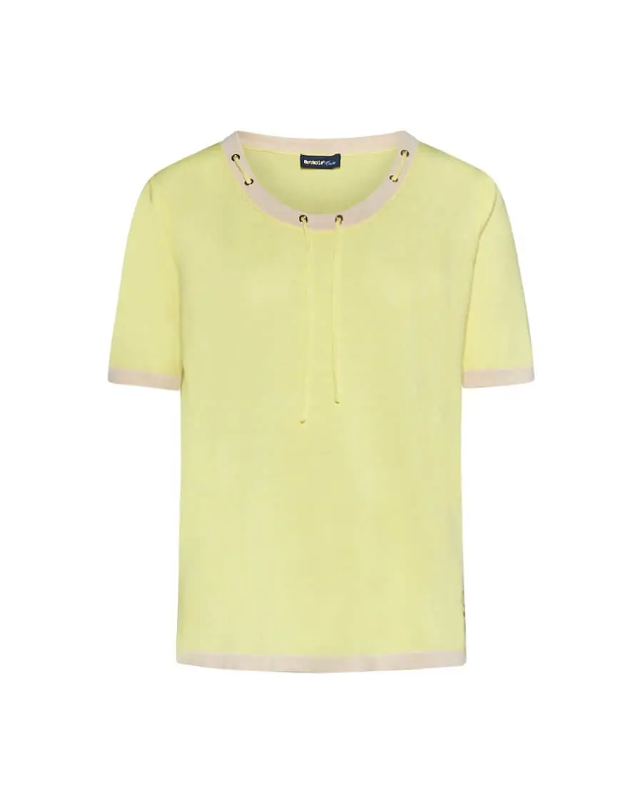 Maglia in viscosa con intreccio GIALLO
