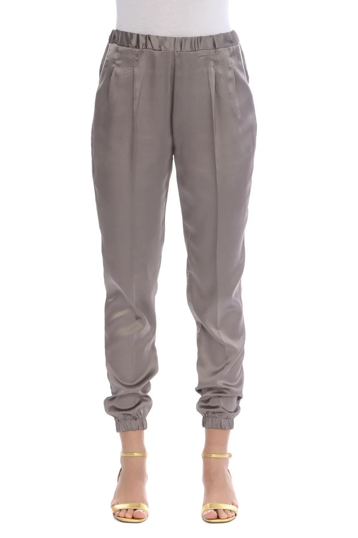 Pantalone tessuto semi lucido FANGO