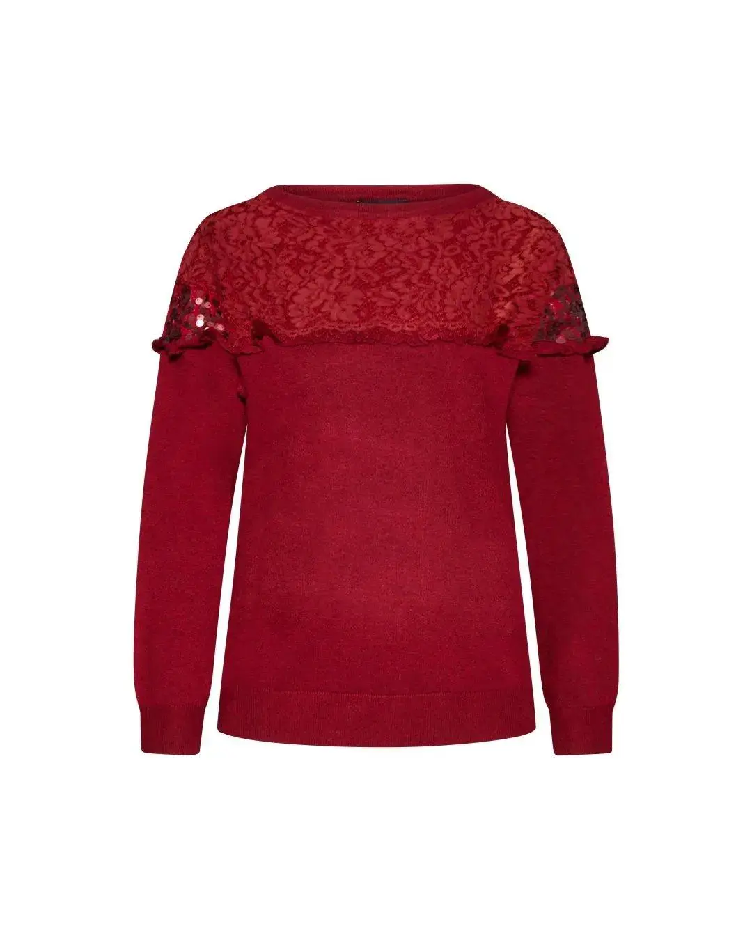 Maglia con pizzo e paillettes - Image 2