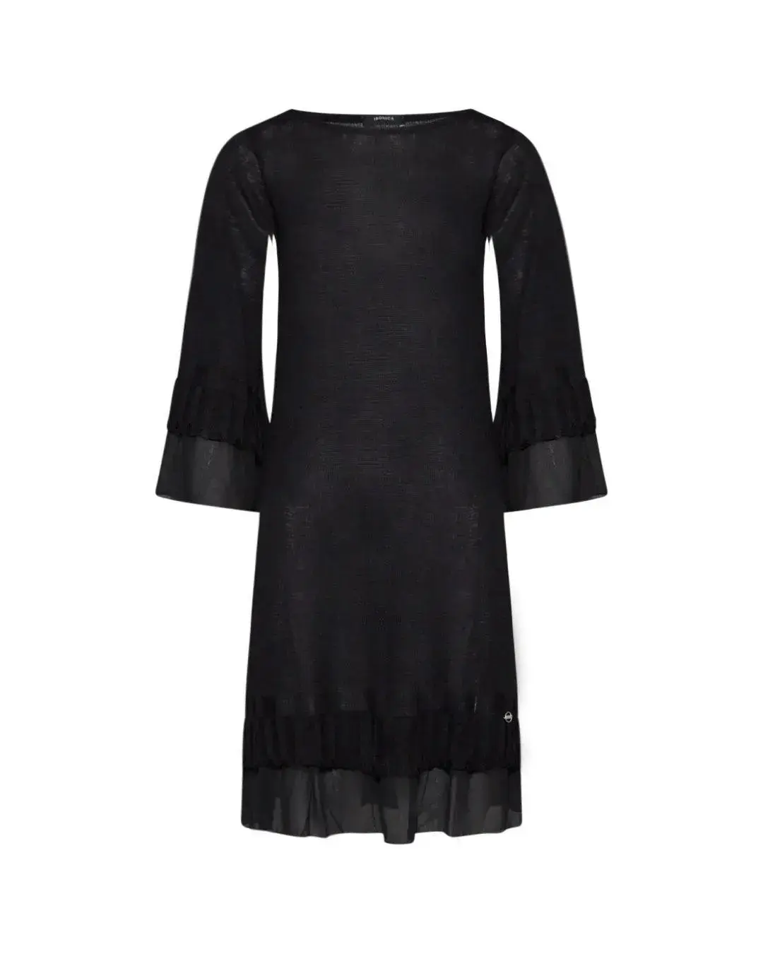 Abito con dettagli georgette NERO