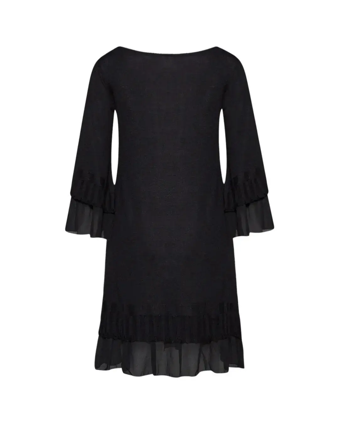 Abito con dettagli georgette NERO - Image 3