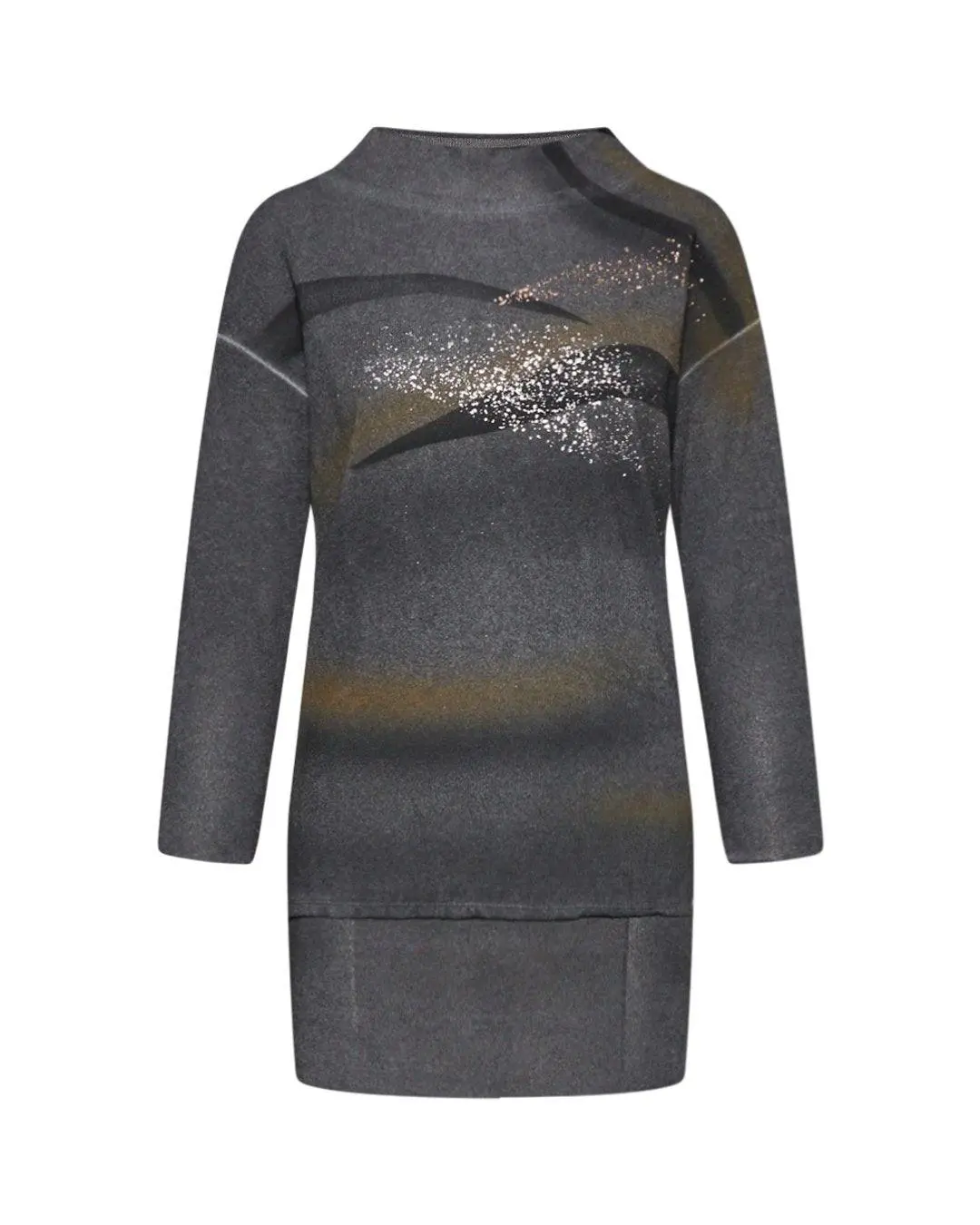 Maxi maglia con dettagli maillard NERO