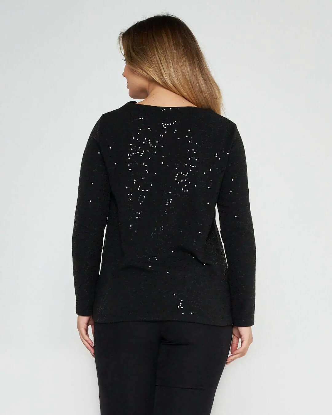 Maglia con paillettes NERO - Image 4