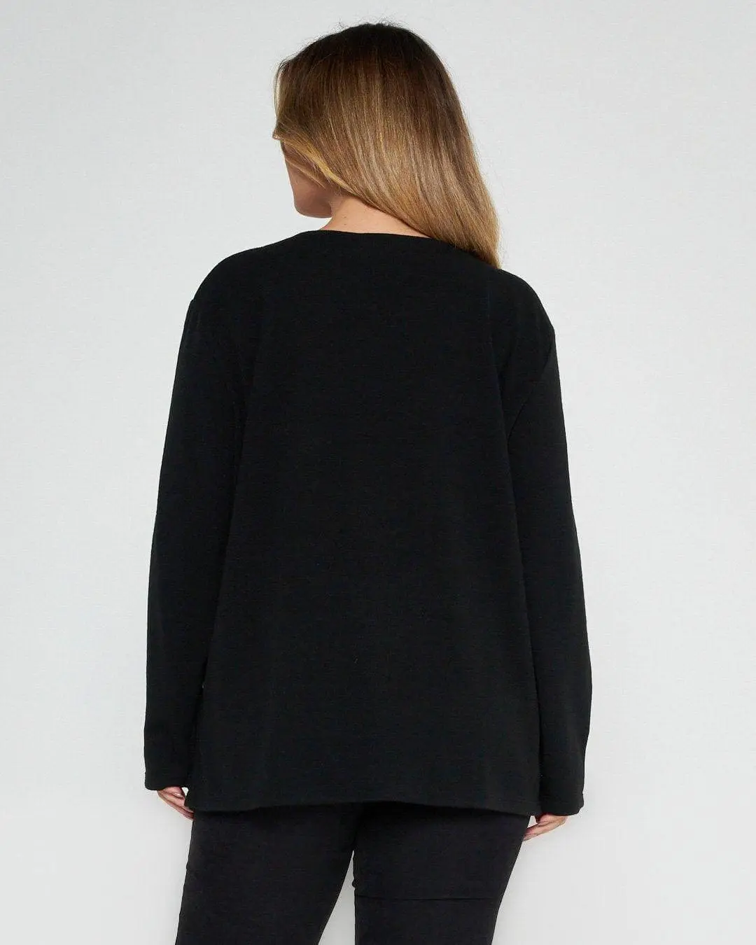 Maglia in fantasia con pizzo NERO - Image 4