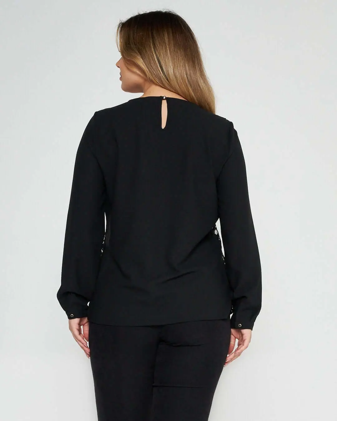 Blusa in pizzo NERO-ORO - Image 4