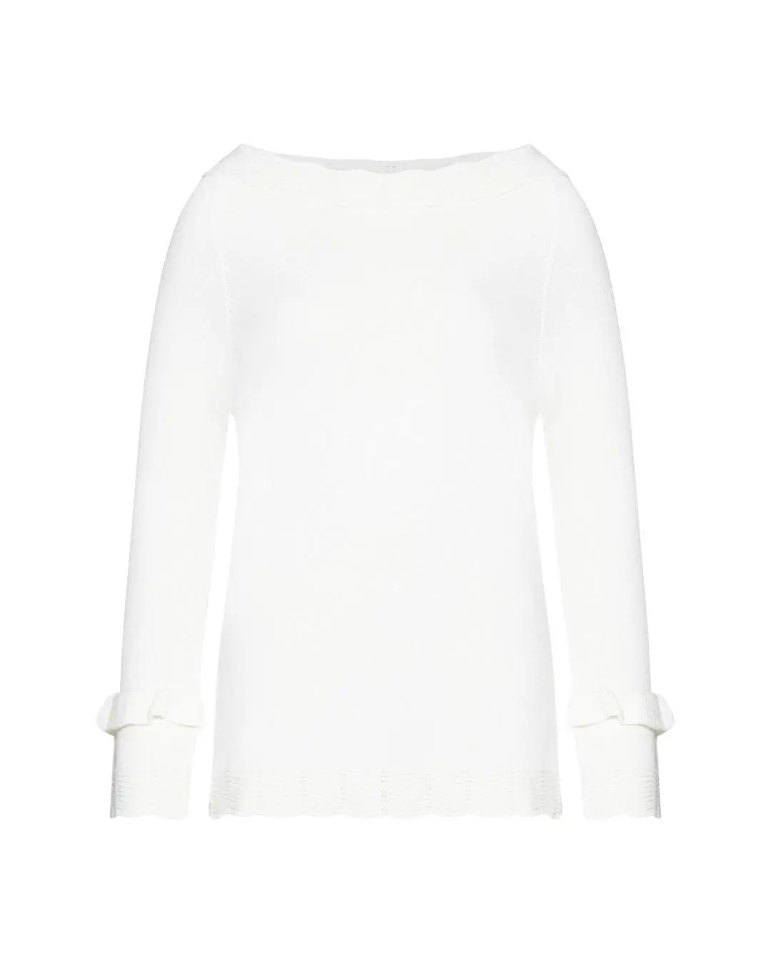 Maglia con collo lavorato PANNA