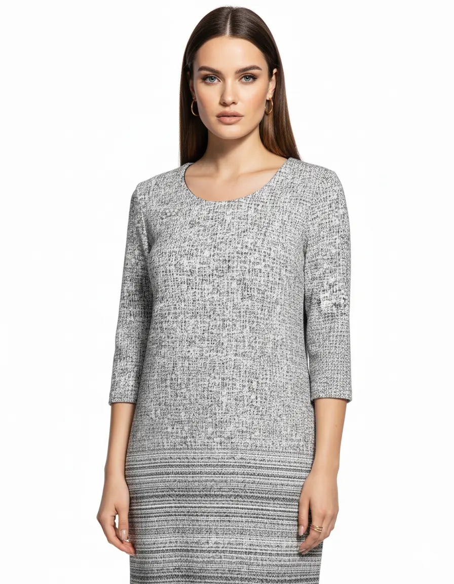 Abito in maglia BIANCO-NERO