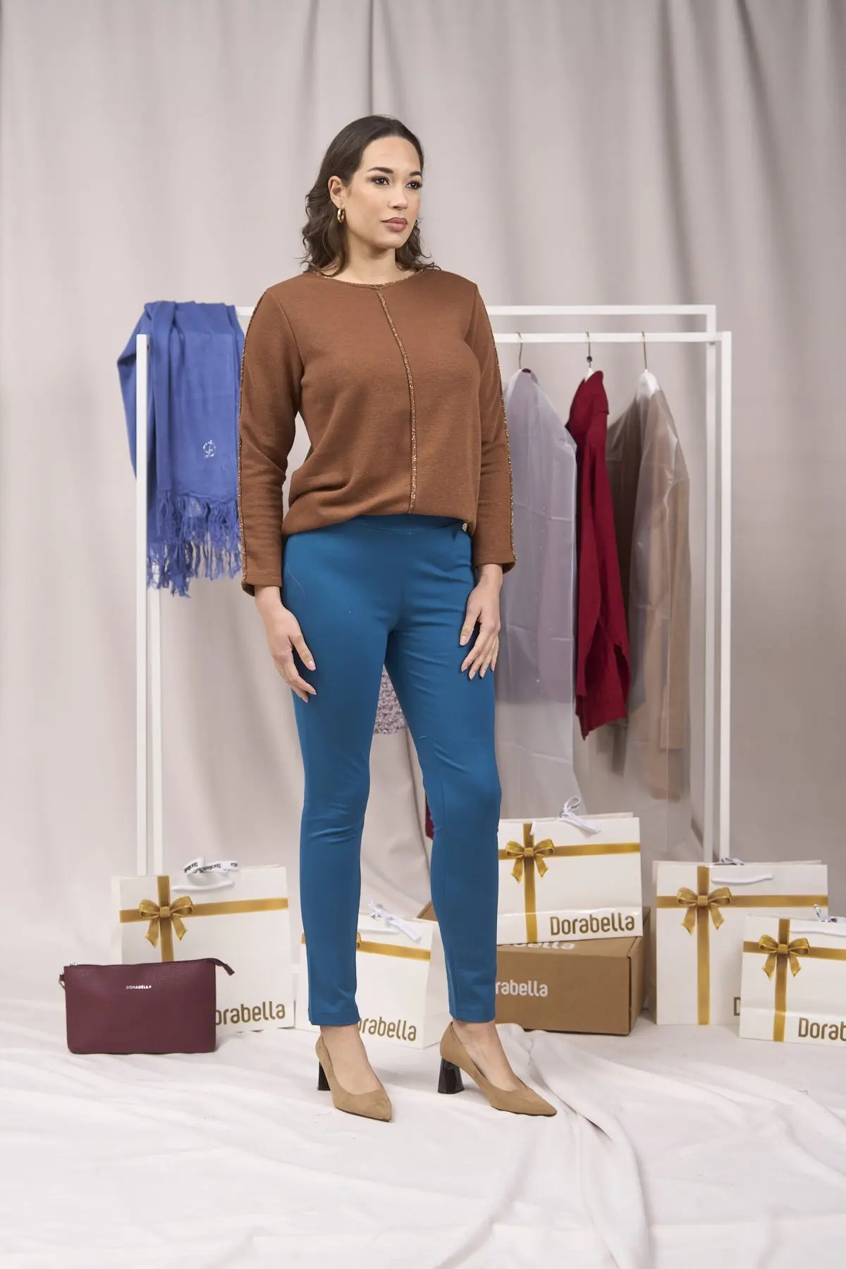 Pantaloni con bustino e vita elastica OTTANIO - Image 3