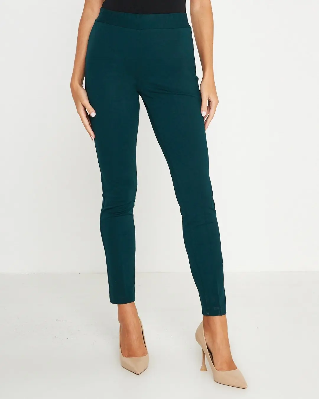 Pantaloni con bustino e vita elastica VERDE