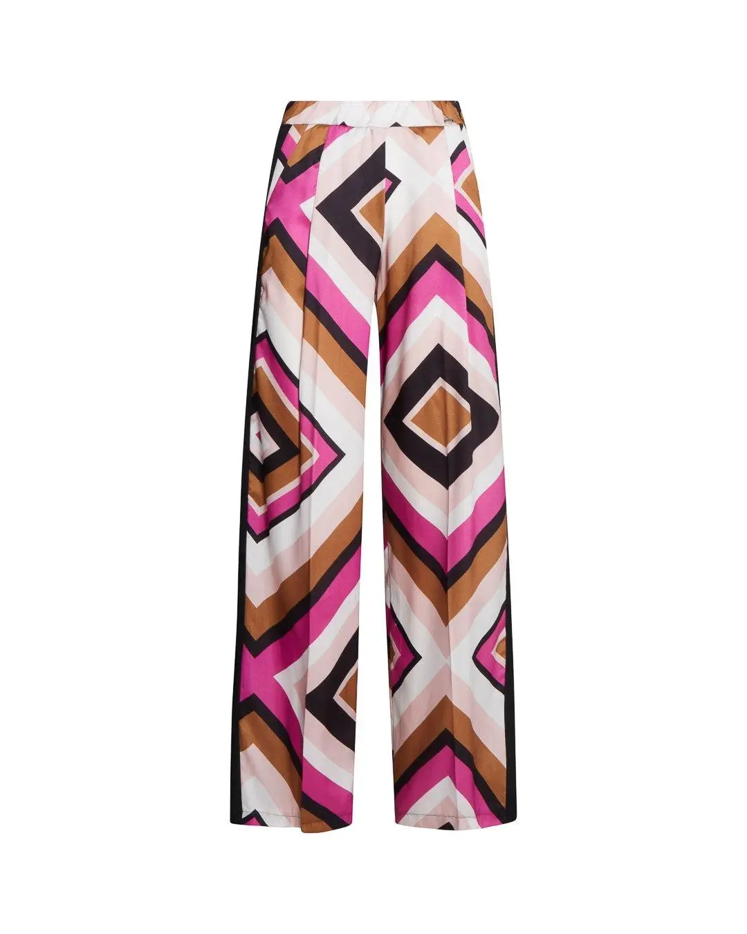 Pantalone fantasia geometrica MAGENTA-TABACCO