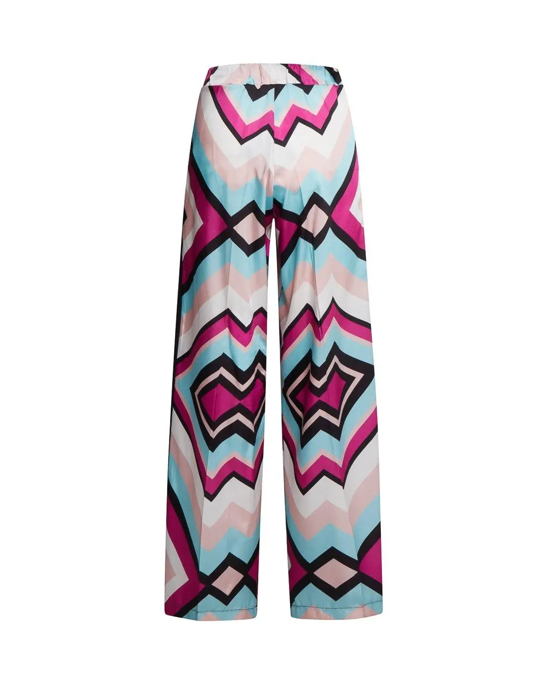 Pantalone fantasia geometrica MAGENTA-ACQUA - Image 2