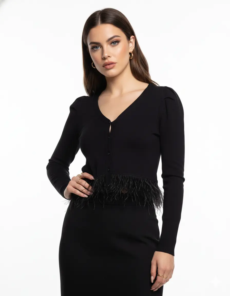 Cardigan con bottoni NERO