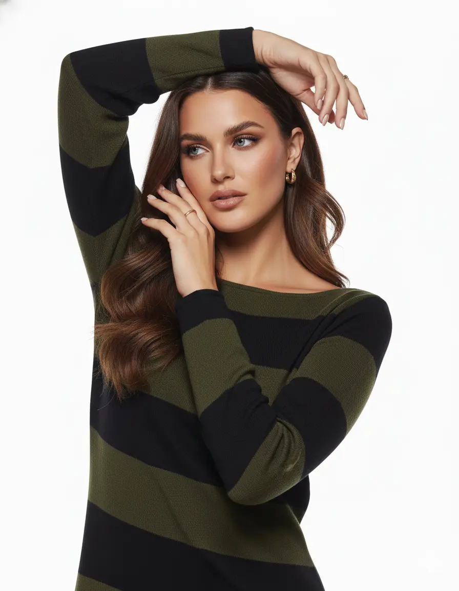 Maglia bicolor righe NERO-VERDE
