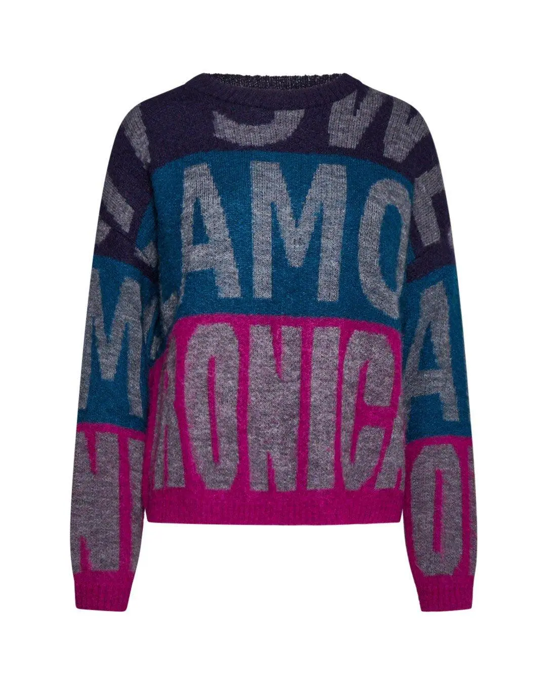 Maglia in lana FUXIA-GRIGIO