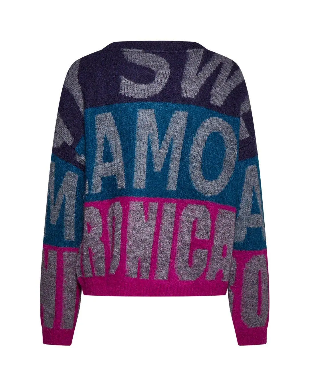 Maglia in lana FUXIA-GRIGIO - Image 2