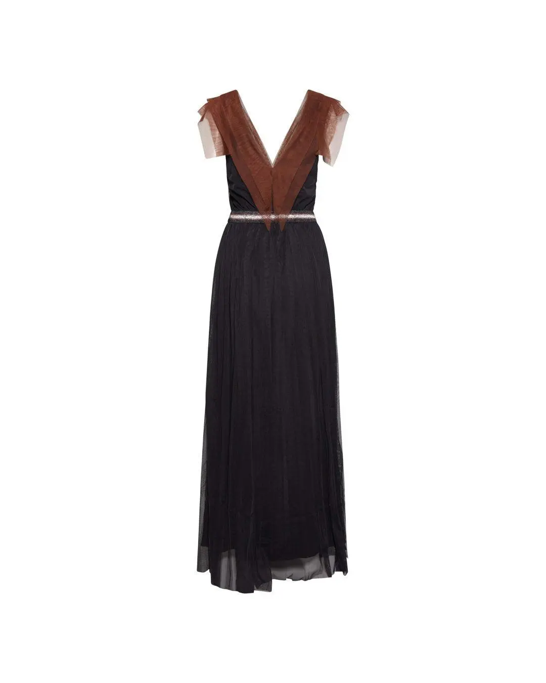 Abito in tulle NERO-TABACCO