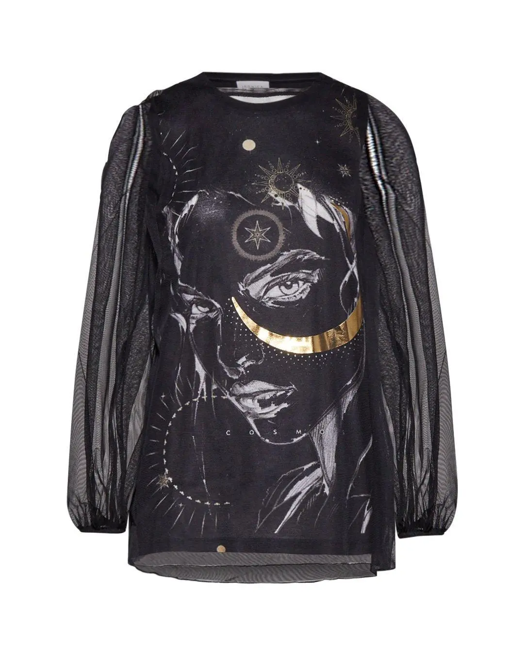 Blusa stampa moon NERO