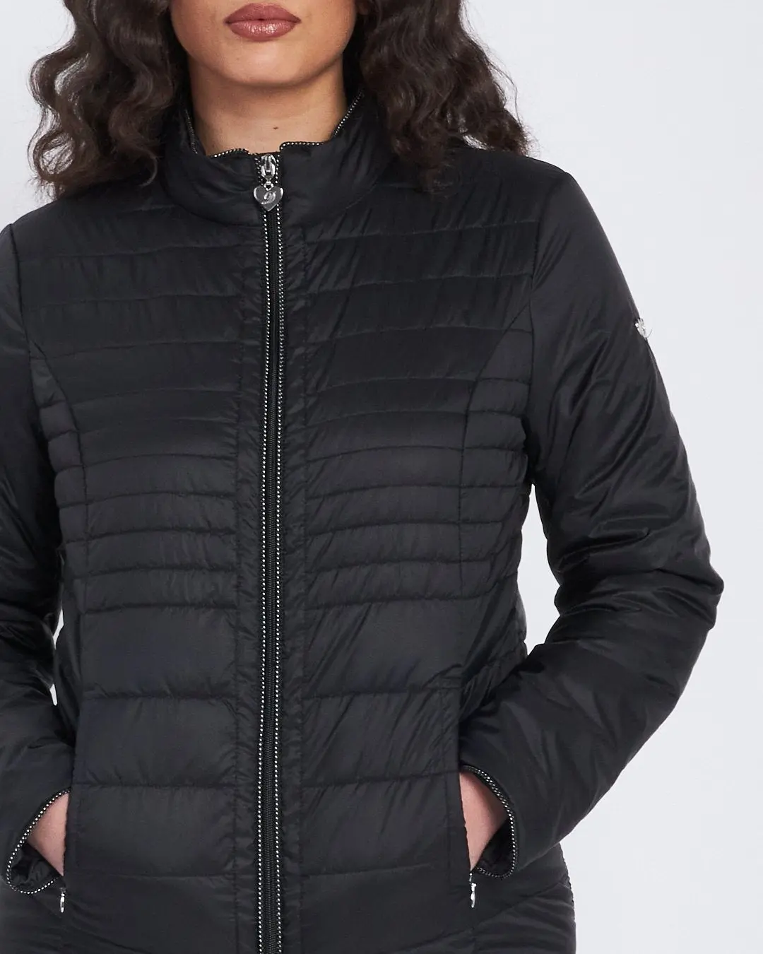 Easy jacket con zip e piping NERO - Image 3