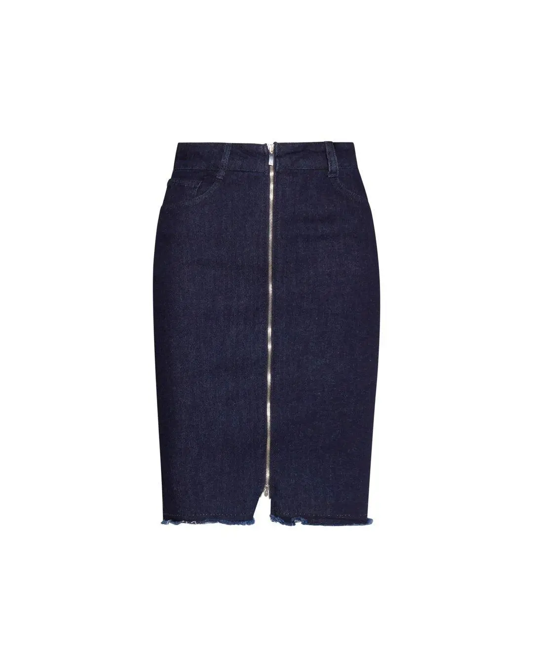 Gonna jeans con zip BLU