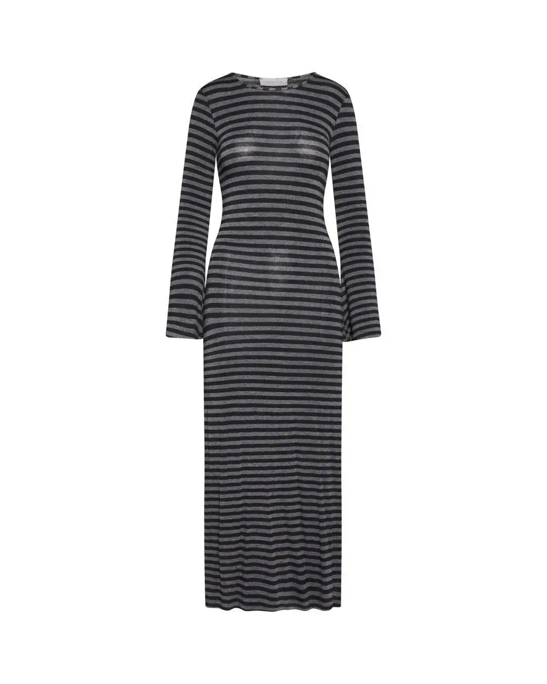 Abito in maglia righe ANTRACITE-NERO - Image 2