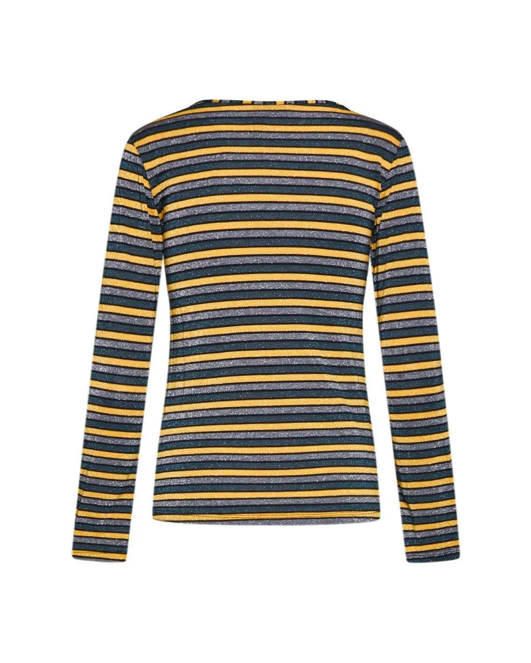 Maglia righe SENAPE-BOSCO - Image 2