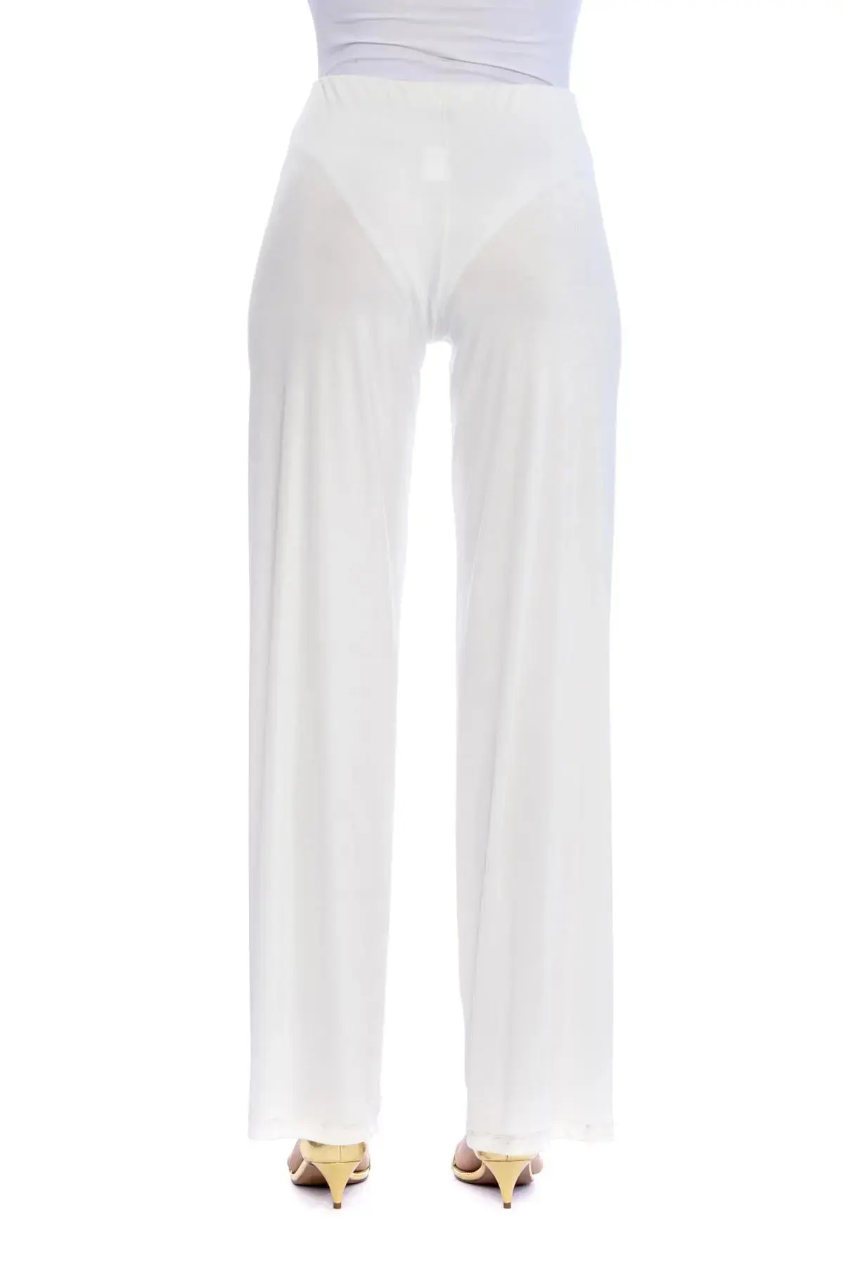 Pantaloni vita alta BIANCO