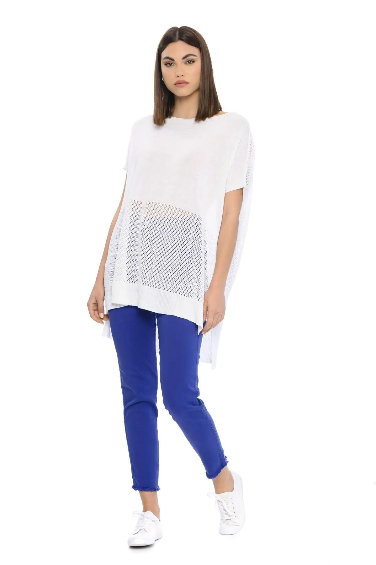 Maxi maglia traforata BIANCO - Image 4