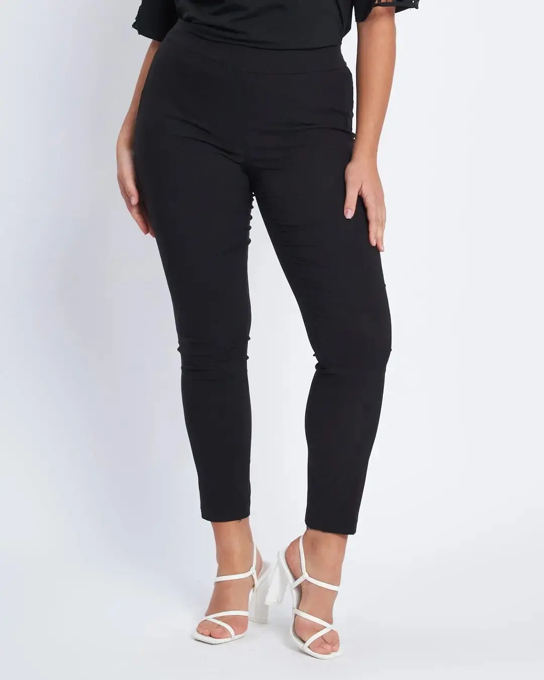 Pantalone skinny in tessuto stretch NERO - Image 3