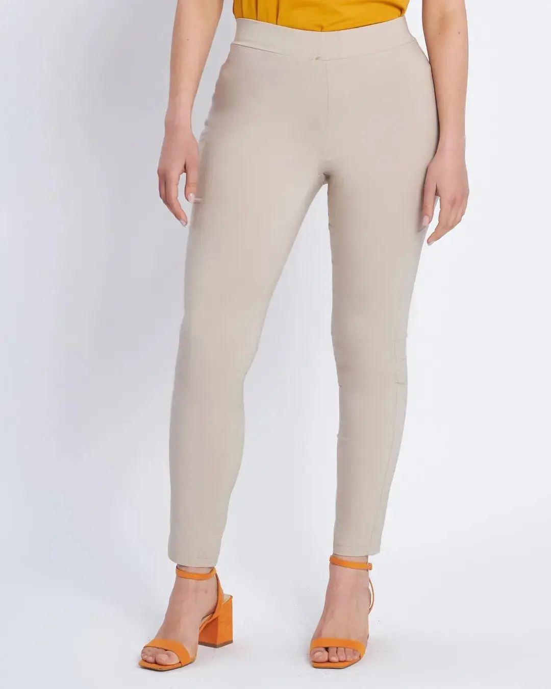Pantalone skinny in tessuto stretch BEIGE - Image 3
