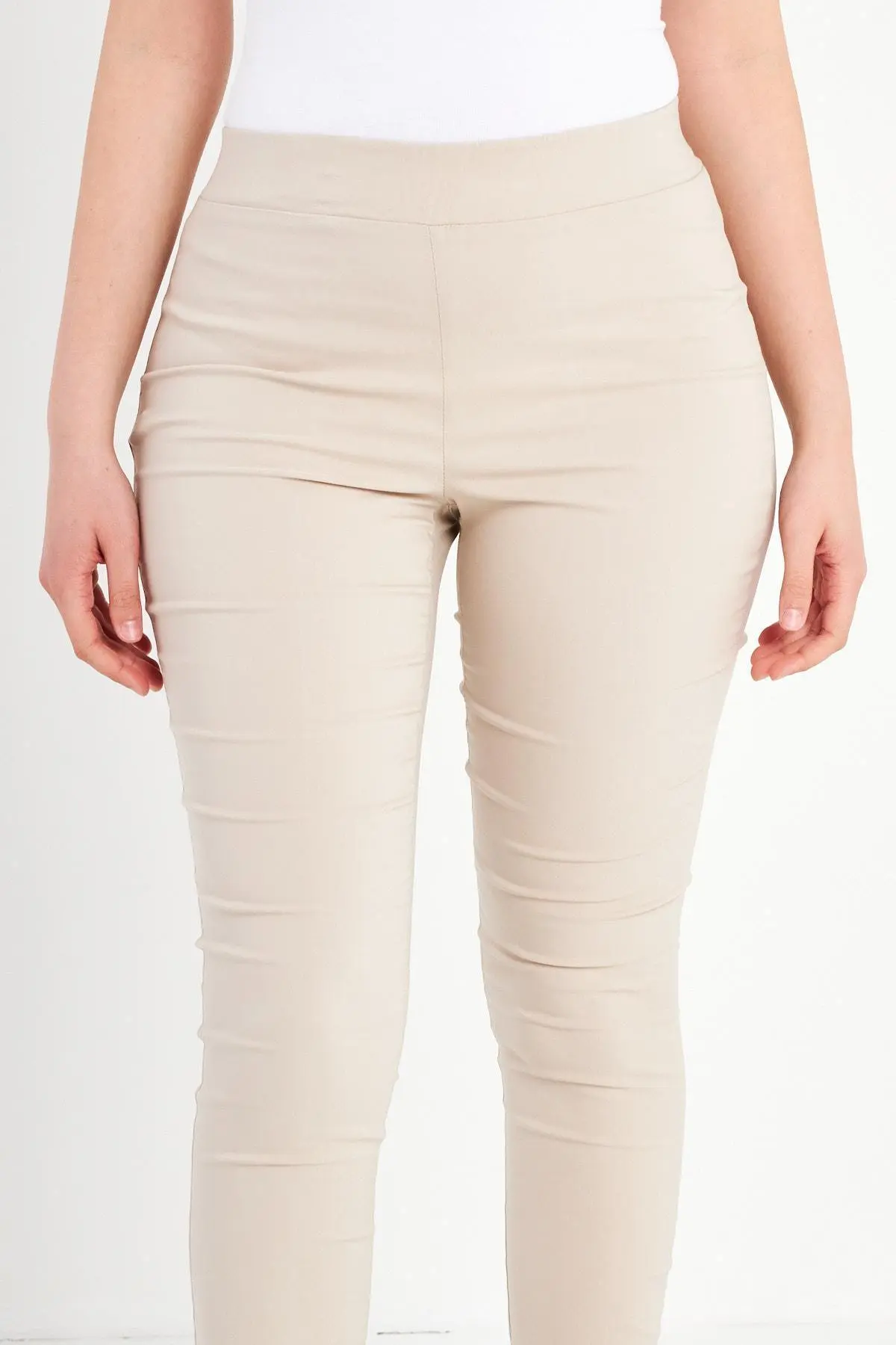 Pantalone skinny in tessuto stretch BEIGE - Image 5
