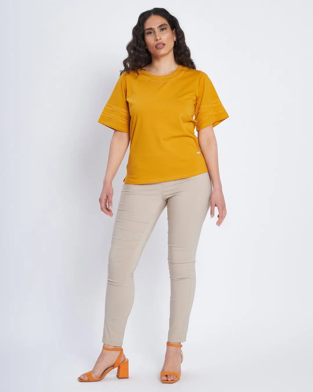Pantalone skinny in tessuto stretch BEIGE - Image 8