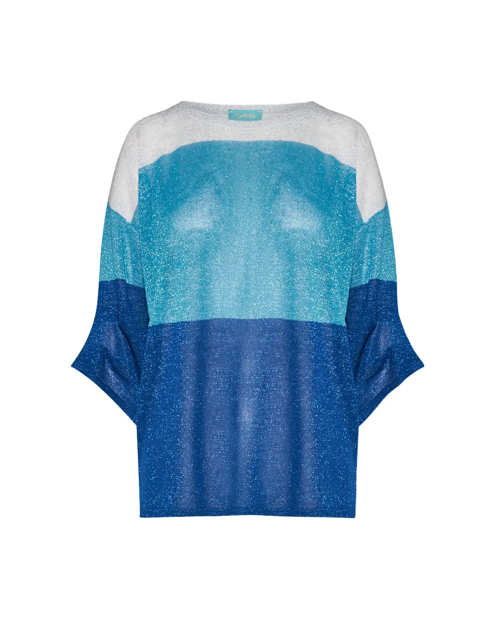 Maglia bimateriale AZZURRO - Image 2