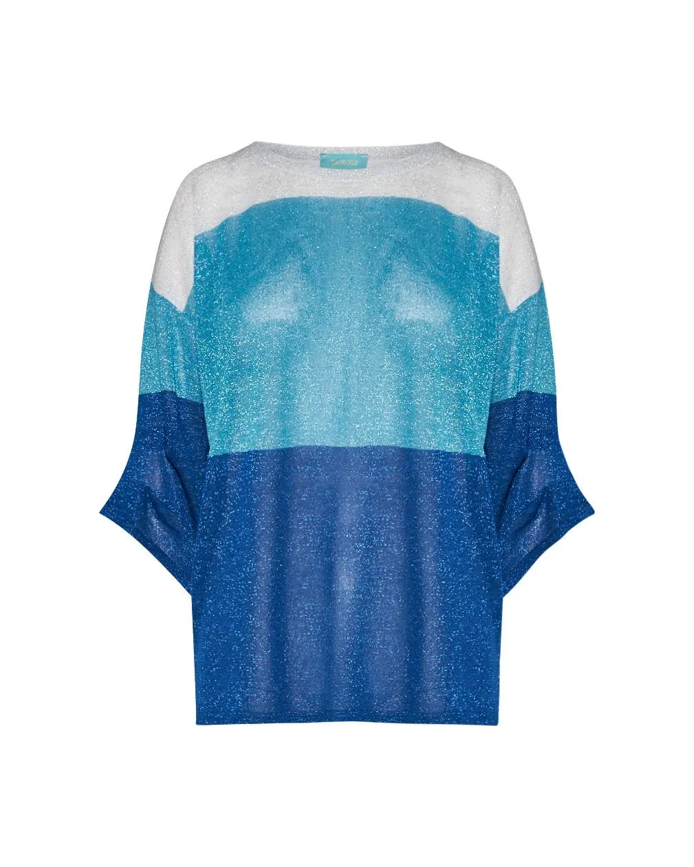 Maglia bimateriale AZZURRO - Image 3