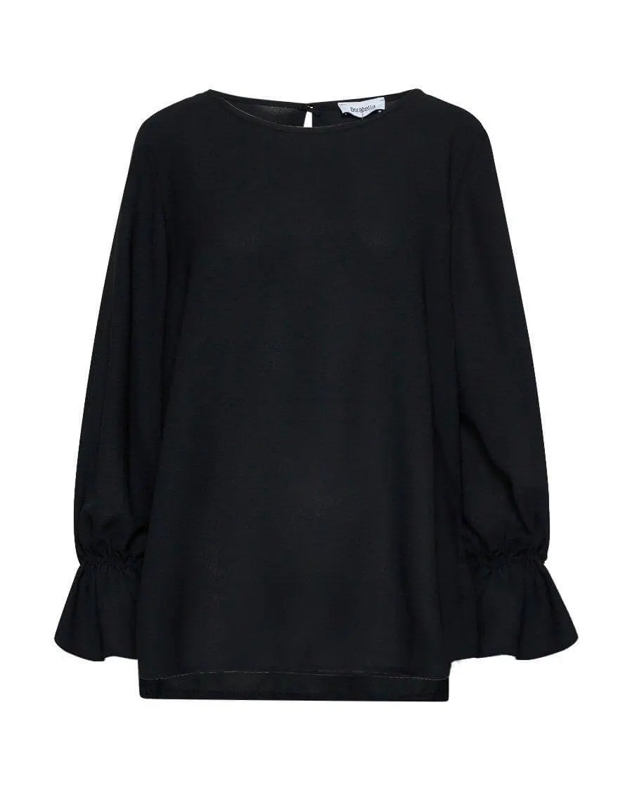 Blusa con elastico al polso NERO