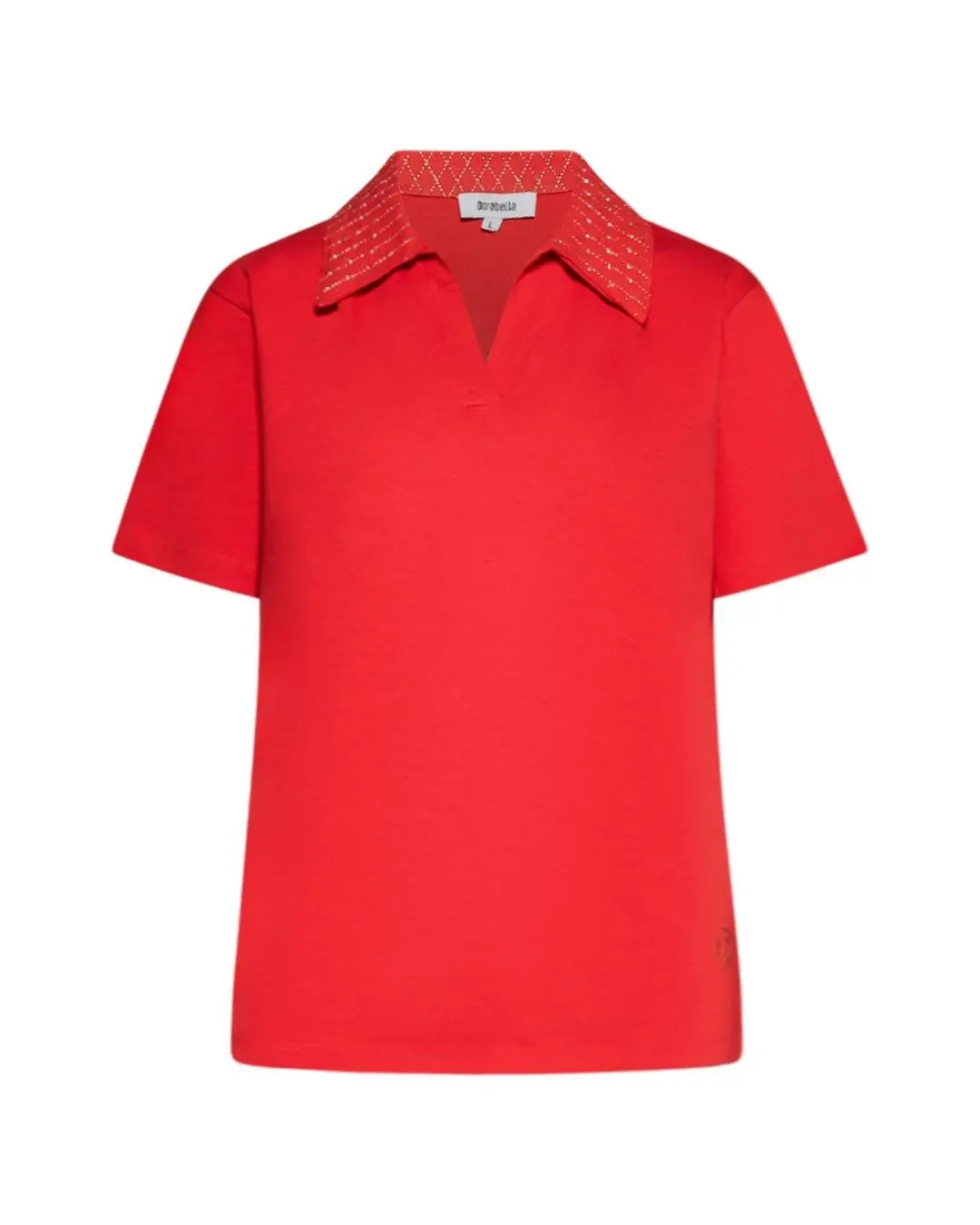Maglia polo con dettagli strass