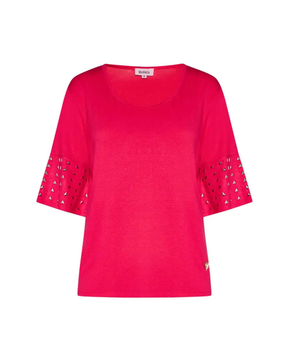 Maglia con borchie FUXIA