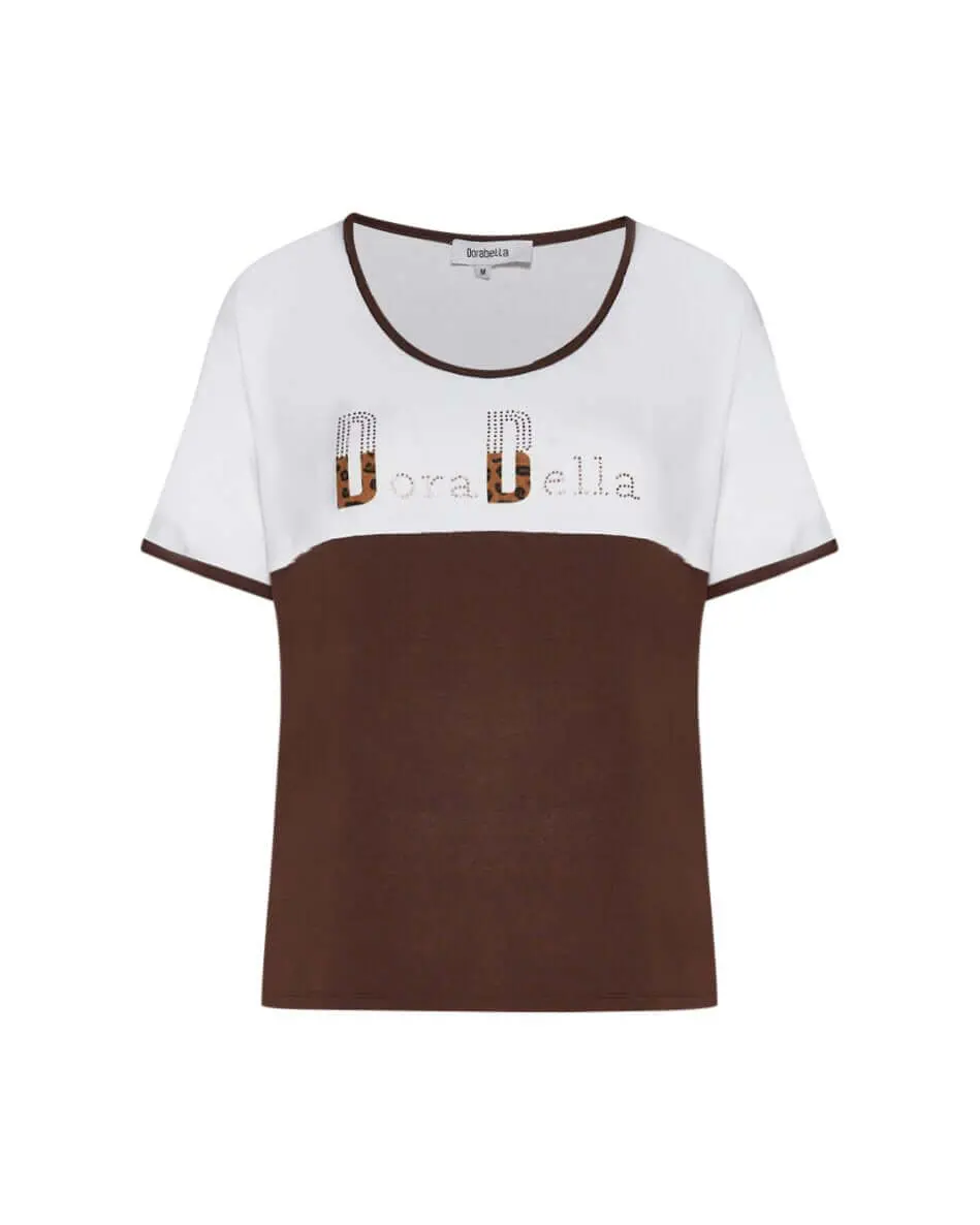 Maglia bi-color in viscosa CACAO