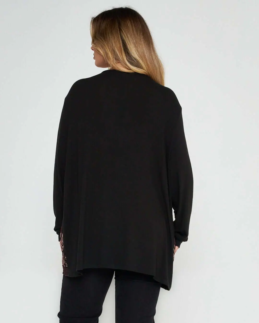 Maglia con inserti in lurex NERO-RUGGINE - Image 4