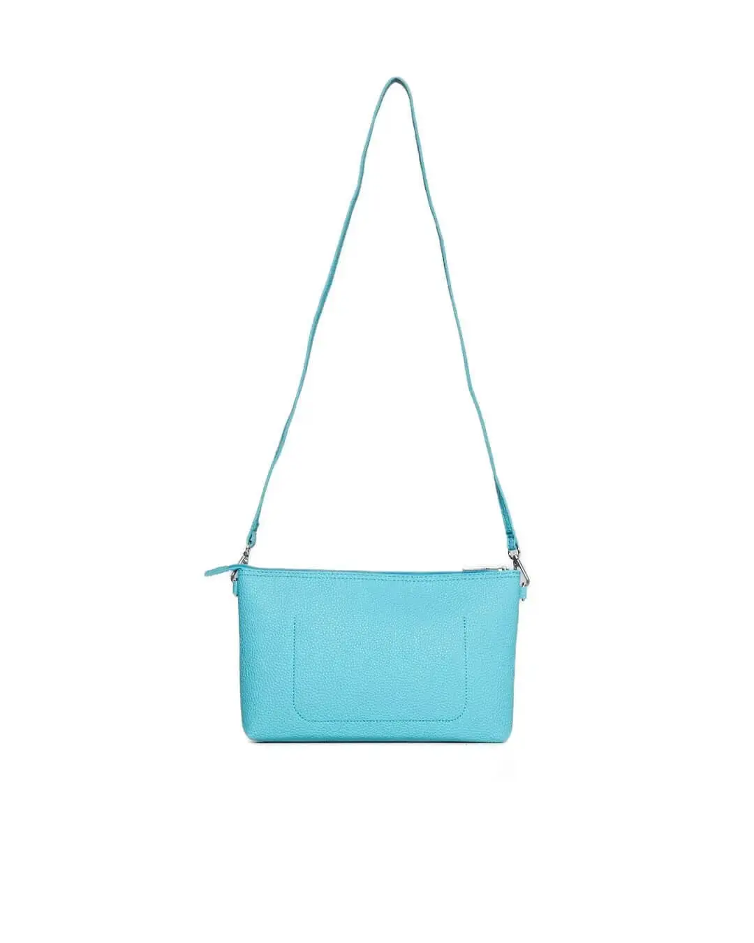 Borsa a tracolla Easy smart in ecopelle a grana con logo sul davanti BLUE RADIANCE