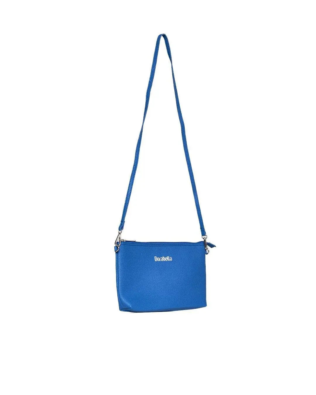 Borsa a tracolla Easy smart in ecopelle a grana con logo sul davanti PRINCESS BLUE - Image 2