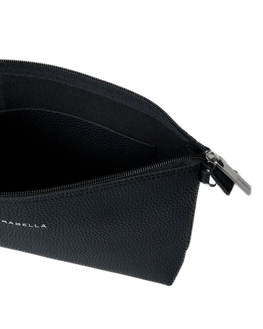 Borsa a tracolla Easy smart in ecopelle a grana con logo sul davanti NERO - Image 4