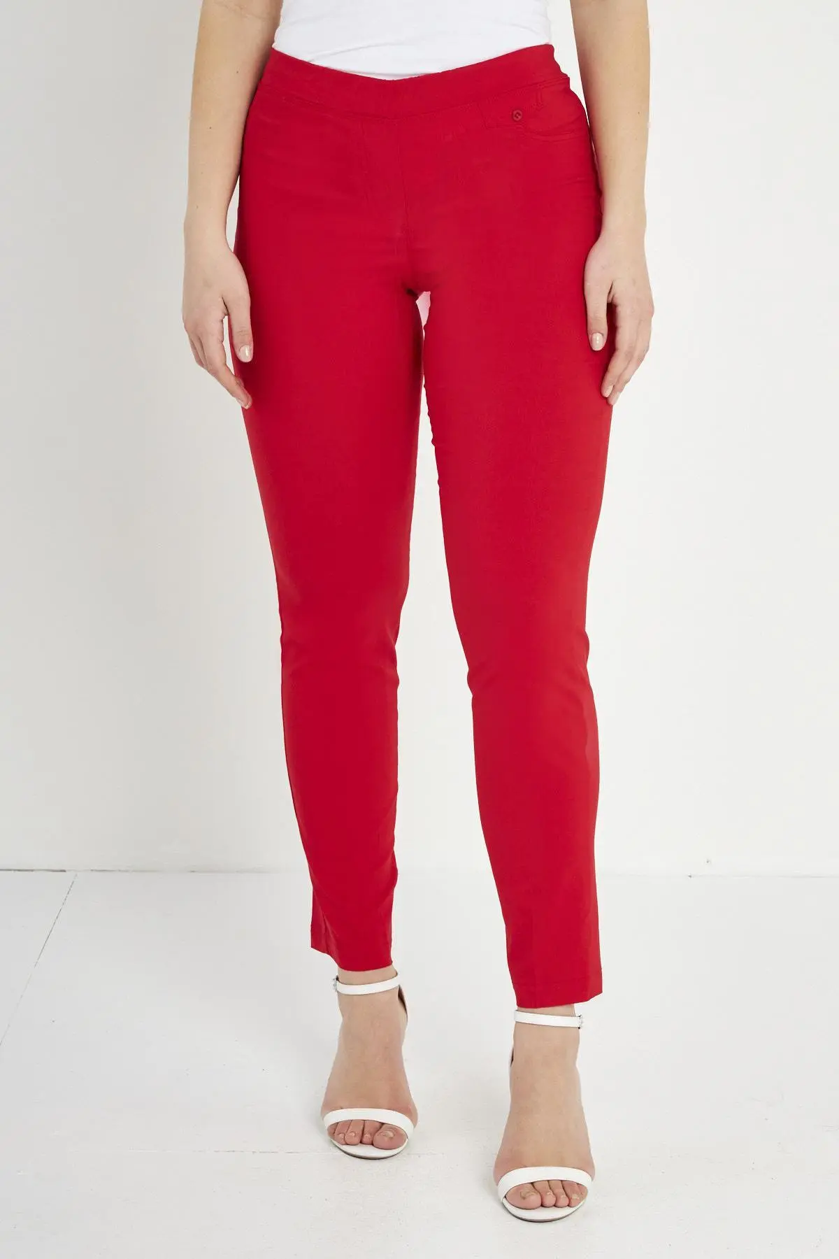 Pantalone basic con frisi posteriori PAPAVERO