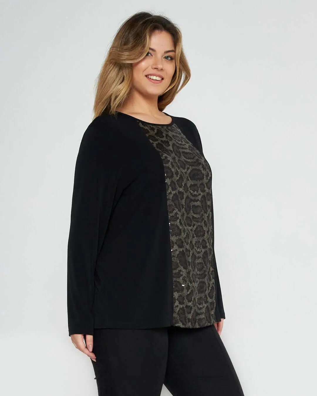 Maglia con dettaglio animalier NERO - Image 3