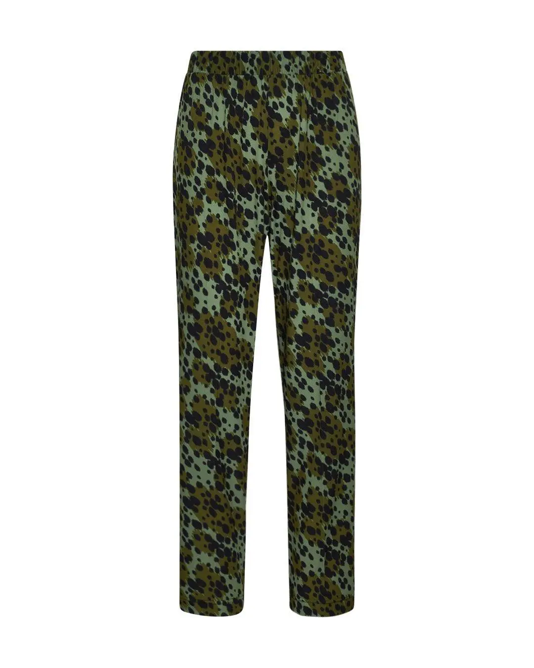 Pantalone animalier NERO-OLIVA