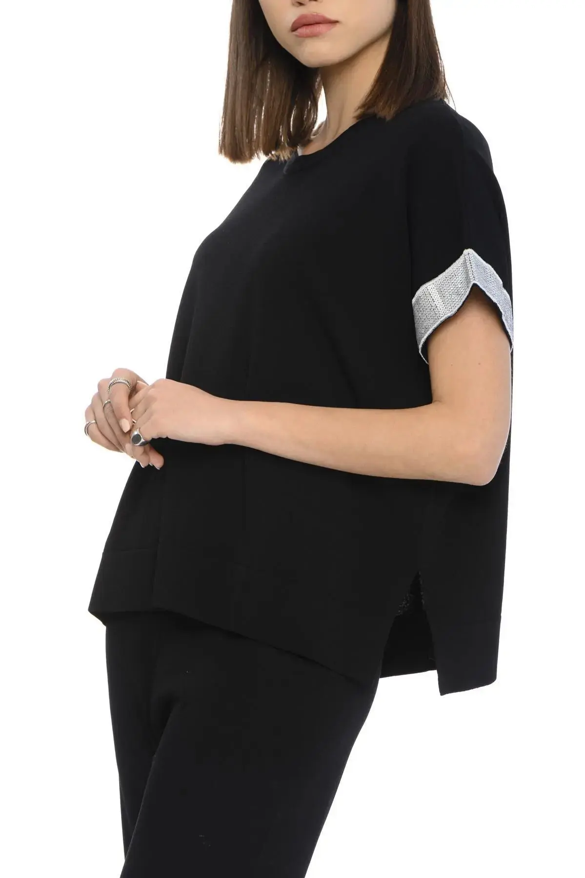 Maglia paillettes NERO