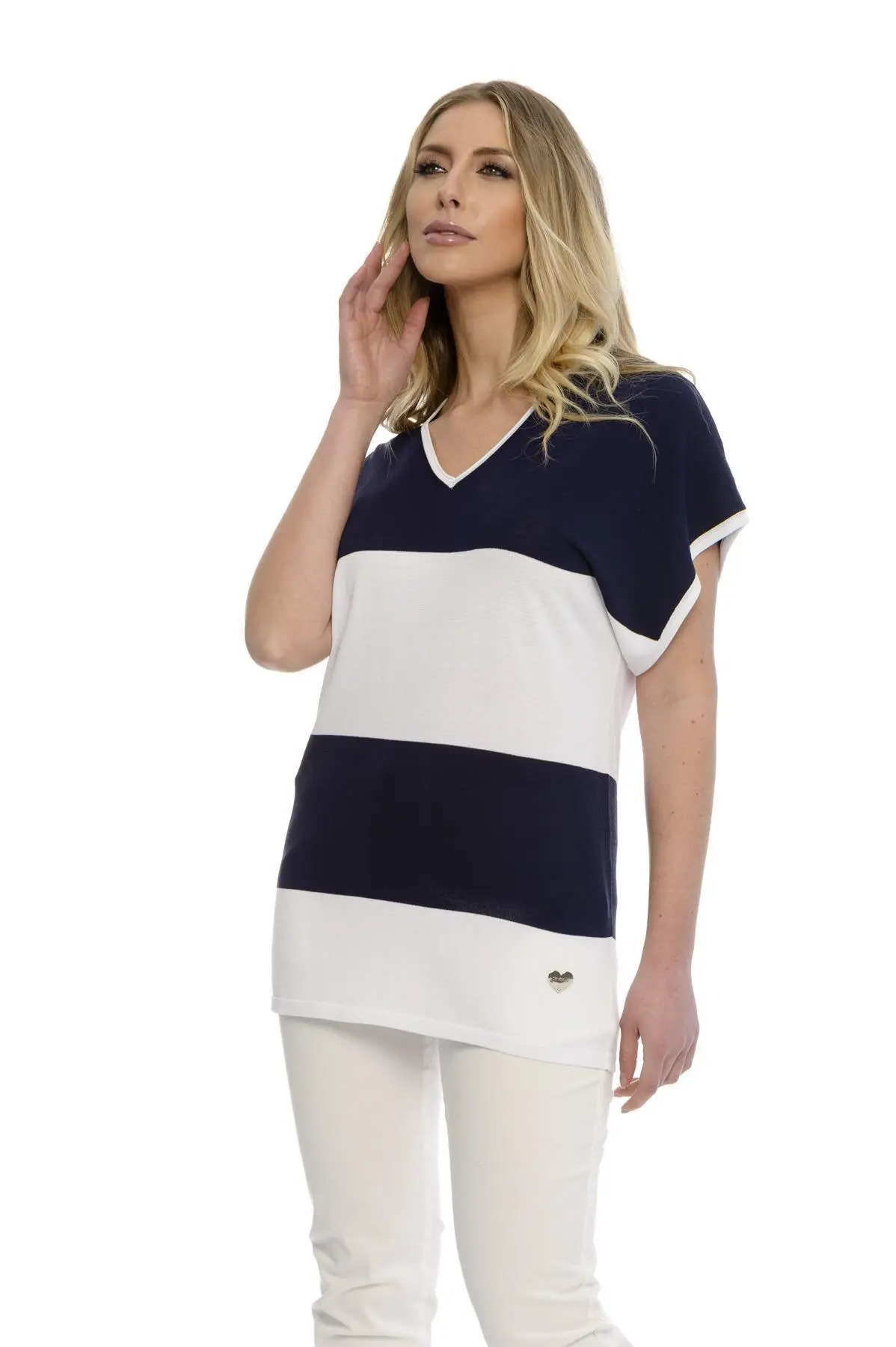 Maglia fantasia a righe BIANCO