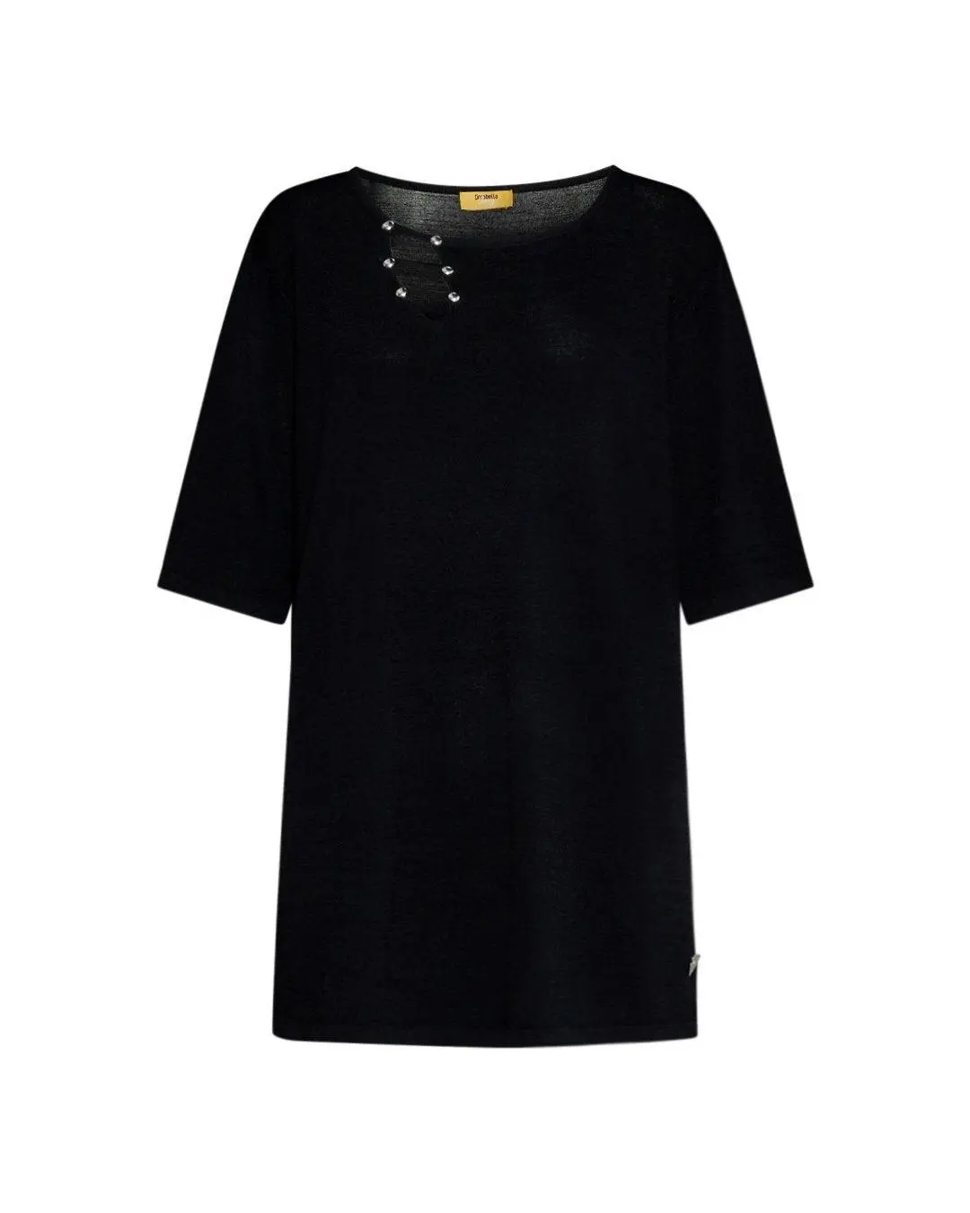 Maglia con dettaglio borchie NERO